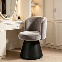Tabouret de maquillage en métal au design italien moderne, chaise de maquillage haut de gamme de luxe léger, pivotante, avec dossier antidérapant, mobilier de maison
