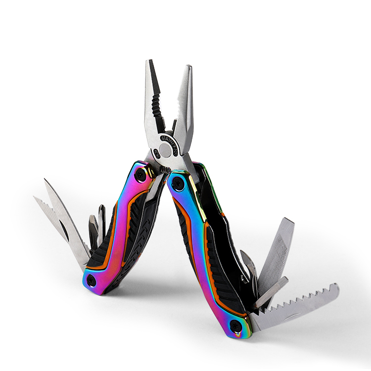 8-IN-1 colored multi tool multi-function pliers with ABS handle with bottle opener