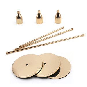 เชิงเทียนงานแต่งงานทำมือ 3 ชิ้น/ชุด ตกแต่งคริสต์มาส โลหะสีทอง พิมพ์ลายซิลค์สกรีน ปรับแต่งได้ วางบนโต๊ะ - Product Image 3