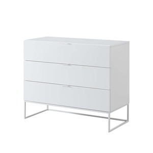 Table <span class=keywords><strong>de</strong></span> chevet moderne en MDF blanc PU brillant et en bois massif <span class=keywords><strong>de</strong></span> frêne Design minimaliste élégant pour appartement, <span class=keywords><strong>hôpital</strong></span> ou chambre à coucher - Product Image 5