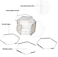 Cartes de place en acrylique transparent de haute qualité Cartes de sièges hexagonales Numéros de table de mariage Titulaire de signe de noms d'invités