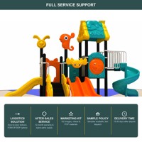 SageDelightRides Ensemble d'équipements de jeux extérieurs commerciaux pour enfants, avec toboggan double spirale ondulé et escaliers, en LLDPE, pour écoles, vente en gros