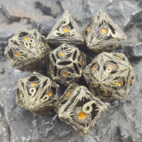 Nueva gran oferta D & D Dice Polyhedron 7-eyed Monster Hollow Dice Dungeons and Dragons Custom metal RPG DND Dice Set