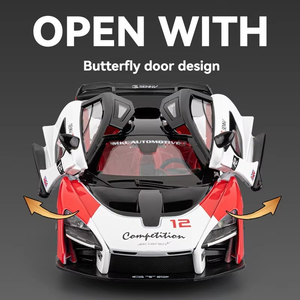 1:24 échelle <span class=keywords><strong>McLaren</strong></span> <span class=keywords><strong>Senna</strong></span> livrée moulé sous pression modèle de voiture son et lumière Pullback Supercar décorer ornement métal modèle voiture jouets - Product Image 4