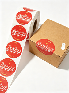 Customised waterproof vinyl sticker rolls for brand logos, round seals and commercial signage; food packaging labels - Product Image 2