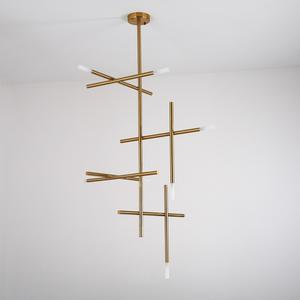 工业风格人造卫星吊灯豪华阁楼树枝吊灯，带遥控发光二极管吊灯，用于房间装饰 - Product Image 5