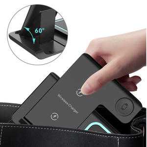 Chargeur sans fil trois-en-un ZongX, support pliable pour téléphone, écouteurs et montre connectée, type à ventouse, vente en gros directe usine - Product Image 3