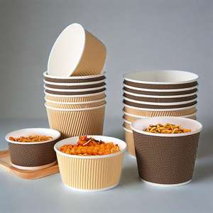 ราคาขายส่ง กล่องอาหารกระดาษแบบมีฝาปิด สำหรับอาหารจานด่วน เกรดอาหาร ปลอดภัย ใช้แล้วทิ้ง ลายริ้ว - Product Image 6