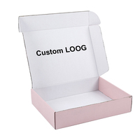 Cajas de Envío de Cartón Corrugado de Fábrica, Empaque Personalizado, Mailer Boxes Rosados con Impresión, Caja Ecológica de Papel Kraft