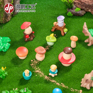 งานฝีมือเรซิ่นรูปเห็ด ของตกแต่งสวนจิ๋ว ของตกแต่งบ้าน ประติมากรรมศิลปะ รูปทรงกลม พลาสติกและเรซิ่น - Product Image 2