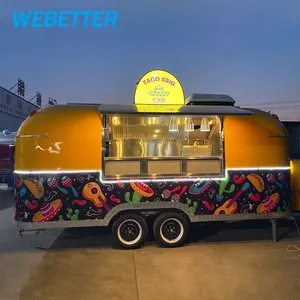 WEBETTER airstream移动玉米卷沙瓦玛快餐车可牵引移动食品拖车，配有全套厨房设备待售