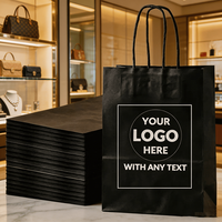 Tas Kertas Kraft Berlapis Laminasi Daur Ulang Cetak Kustom dengan Logo Anda Sendiri untuk Kemasan Makanan Bawa Pulang