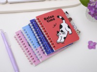 Carnet à spirales créatif A6 à couverture rigide avec motifs animaux de dessins animés, inserts décoratifs en PVC, agenda de poche pour étudiant, best-seller