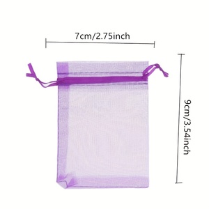 Sacs en organza personnalisés en gros avec cordon de serrage pour emballage de bijoux, cadeaux, bonbons, pochettes en organza pour faveurs de mariage et de fête - Product Image 4