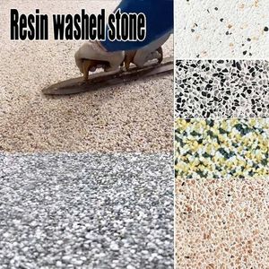 Oakhouse Manufacture Gravier de pierre de résine aggloméré lavé, pierre de résine de couleur naturelle, peintures non lavables pour allées d'hôtels et murs - Product Image 1