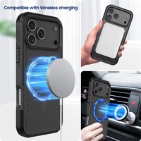 Coque de téléphone portable magnétique antichoc en TPU et PC double couche, compatible charge sans fil, design de luxe, motif paysage urbain noir, pour iPhone 17 – Nouveauté très prisée