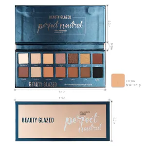 Beauty Glazed อายแชโดว์สี14สี Pigment มังสวิรัติ Make Up ชุดของขวัญอายแชโดว์ Palette บรรจุภัณฑ์ที่กำหนดเองส่วนบุคคล