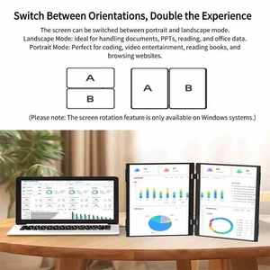 15.6 "แบบพกพาพับได้หน้าจอคู่แล็ปท็อปจอ<span class=keywords><strong>ม</strong></span>อนิเตอร์1080P FHD สายเดี่ยวขาตั้งในตัว - Product Image 3