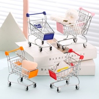 Enfants Mini jouet supermarché chariot à main décoration de bureau stockage jouets Mode métal stockage Mini panier