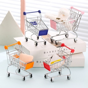 Petit chariot de supermarché charrette à bras jouet ornements décoratifs <span class=keywords><strong>mode</strong></span> métal stockage mini chariot - Product Image 3