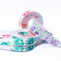 Ruban gros-grain à motif floral et bord festonné en gros pour emballage de boîtes cadeaux, bouquets floraux et décoration artisanale DIY