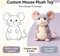 Usine de fabrication de jouets en peluche sur mesure OEM ODM |   Peluche souris en tissu doux, personnalisable avec logo, cadeau pour enfants