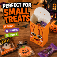 Boîtes en papier recyclé pour friandises d'Halloween, emballages alimentaires sécurisés avec ruban pour la fête de la Toussaint