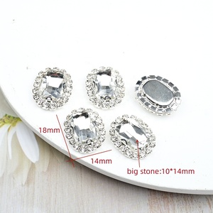 Bottoni in Strass Rettangolari con Fondo Piatto, Decorazioni con Cristalli Diamantati da Cucire, Strass in Vetro per <span class=keywords><strong>Abbigliamento</strong></span> e Bouquet da Sposa - Product Image 2