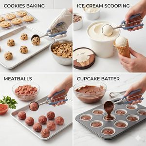 Cuchara para Galletas de Acero Inoxidable 18/8, Cuchara para Helado de 1 Cucharadita/15 ml, Cuchara para Galletas para Hornear, Cuchara para Helado con Liberación por Gatillo - Product Image 5