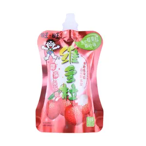 Plastic Laminating 350ml Custom Plastic Stand Up Spout Pouch Packaging Bag For Jelly Juice Liquid Food