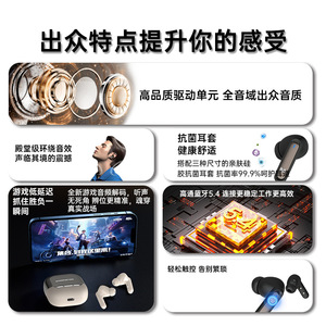 Auriculares inalámbricos Bluetooth Monster AuraFit XT05 TWS con carga tipo C 5.0, auriculares internos para juegos de baja latencia - Product Image 3