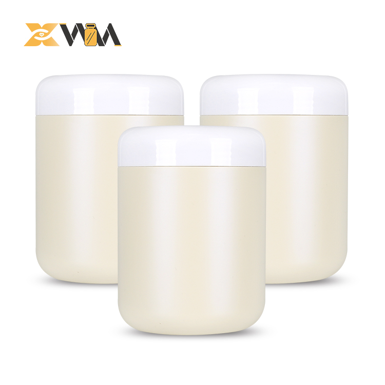 Luxury Pearl Beige Supplement Jar 800ml Pharmaceutical Grade with Induction Seal & Smooth Thread
