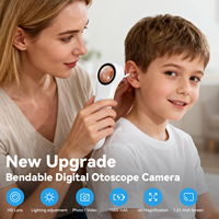 Outil de nettoyage d'usine 4 LED avec écran de 1,28 pouce, otoscope vidéo numérique pour le nettoyage du cérumen, caméra endoscopique auriculaire