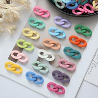 Connecteur de chaîne en acrylique coloré en forme de U avec fermoir ouvert, revêtement PU doux au toucher, pour accessoires de sac et porte-clés DIY (21x30mm)