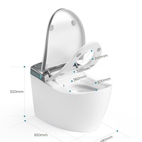 Toilette intelligente de luxe pour yacht, design élégant, en céramique, à poser au sol, chasse d'eau entièrement automatique, capteur, abattant automatique, chauffage instantané, télécommande