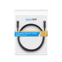 Câble Ethernet haute vitesse 28AWG Cat 8 RJ45 40Gbps noir 4 paires de câbles de communication de transmission sans retard 10G