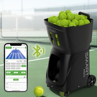 Lanzador de Pelotas de Tenis Inteligente Portátil y Ligero Pusun PT-Smart Pro con Control de Pelota Incorporado, Canasta Plegable y Función Automática para Entrenamiento Individual