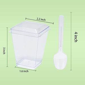 Offre Spéciale – Petits Gobelets en Plastique PS Transparents de 150 ml (5 oz) avec Couvercle pour Crème Glacée, Gelée, Pudding et Mousse – Usage Unique - Product Image 3