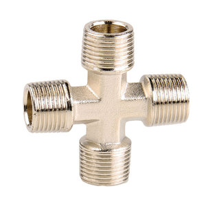 Nissin Electroplated Brass Four Way Connector Male Thread Copper Adapter For Plumbing Fitting - Product Image 5