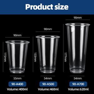 Vaso de Plástico Personalizado con Logotipo, Vaso Desechable Único para Llevar, Vaso para Té Boba, Vasos de Limonada con Tapas - Product Image 5