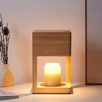 Lampe chauffe-cire électrique d'aromathérapie sans fumée, sans flamme, en carton bois moderne, 2 ampoules CN;JIA