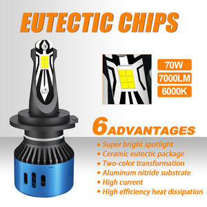 AKE R11 70W luces LED H7 faro personalizar 12V 6000K 7000Lm bombillo LED H1 H3 H4 H11 880 5202 9004 9005 9006 9012 con CANbus - Product Image 3