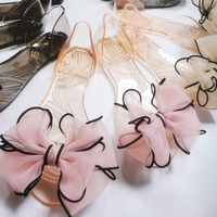 Sandales Décontractées d'Été pour Femmes à Talons Plats, Style Coréen, Motif Floral, Type Pêcheur, en Gelée, Bout Ouvert