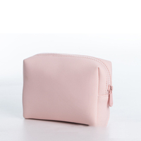 Nouvel arrivage Pochette de maquillage de luxe en néoprène rose pour femmes Sac cosmétique portable à fermeture éclair avec motif de lettres Style pour femmes