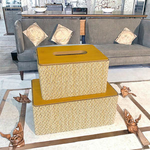 กล่องใส่กระดาษทิชชู่และที่ใส่กระดาษเช็ดปากจากหญ้าทะเล ดีไซน์หรูหราสำหรับตกแต่งโต๊ะที่บ้าน สำนักงาน โรงแรม และร้านอาหาร - Product Image 3