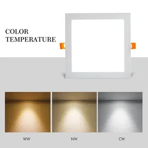 ETL 3CCT/5CCT Selectable 4Inch 6Inch 8Inch Dimmable Recessed Square Flat Led Panel Lighting For Home Shopping Canadian Market