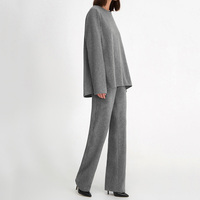 Ensemble deux pièces décontracté d'hiver personnalisé pour femmes, jupe tendance, haut à manches longues ajusté avec sequins et empiècements