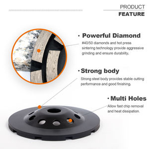 SEMINE usine OEM 125mm 5 pouces diamant tasse meule meule avec forme de dent irrégulière pour béton pierre granit - Product Image 3