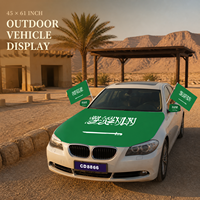 Housse de voiture personnalisée avec drapeau de l'Arabie Saoudite, 100% polyester, pour les équipes sportives, les événements de cheerleading, les rencontres automobiles, les expositions en plein air