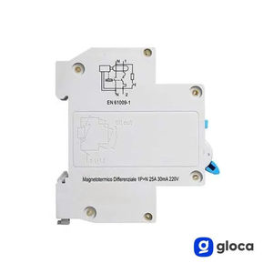 Disjoncteur différentiel Gloca JXL30 1P+N 25A 30mA 250V C25 Montage DIN Protection électrique - Product Image 4